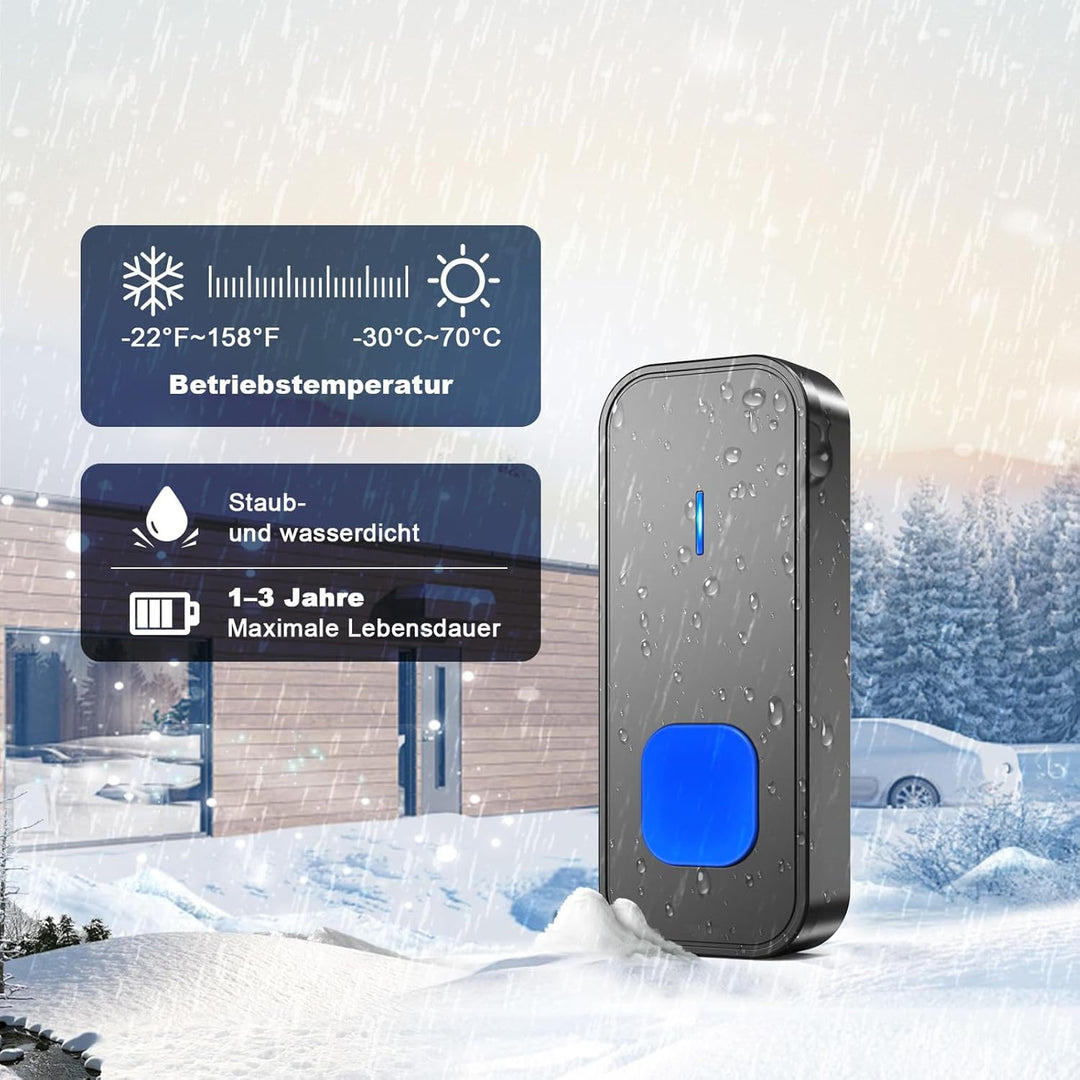 SURFOU Funkklingel, Kabellose Türklingel Funk 400m Reichweite Aussen Wasserdicht Haustür mit Plug-in