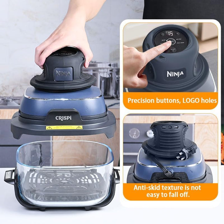 Airfryer Zubehör für Ninja CRISPi 2 Stück Silikonform+ Spritzschutz + Silikonmatten + Heissluftfritt