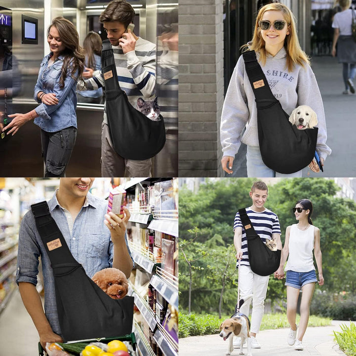 vrbabies Hundetrage für kleine Hunde, freihändig, atmungsaktiv, wendbar, verstellbar, aus Baumwolle,