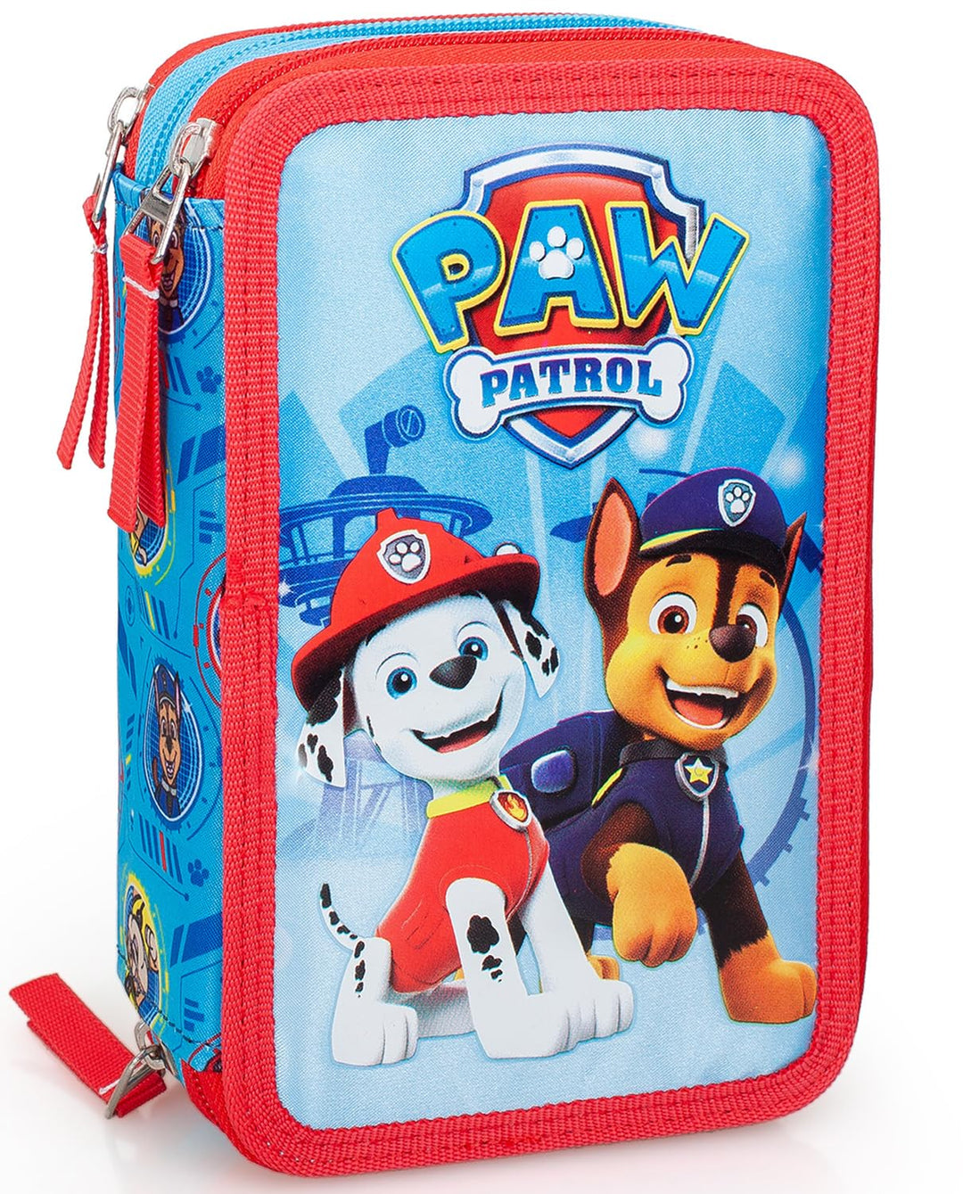 Clondo Paw Patrol Federmäppchen Kinder, 3 Organisierte Fächer, Maxi-Mäppchen, Federtasche Junge Gefü