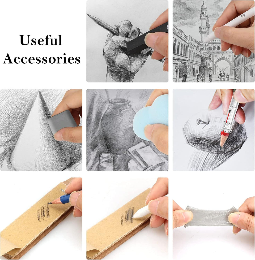 36Stück Skizzierstifte Set,Sketching Pencil Zeichenset Bleistifte Skizzieren Zeichenstifte Profi Art