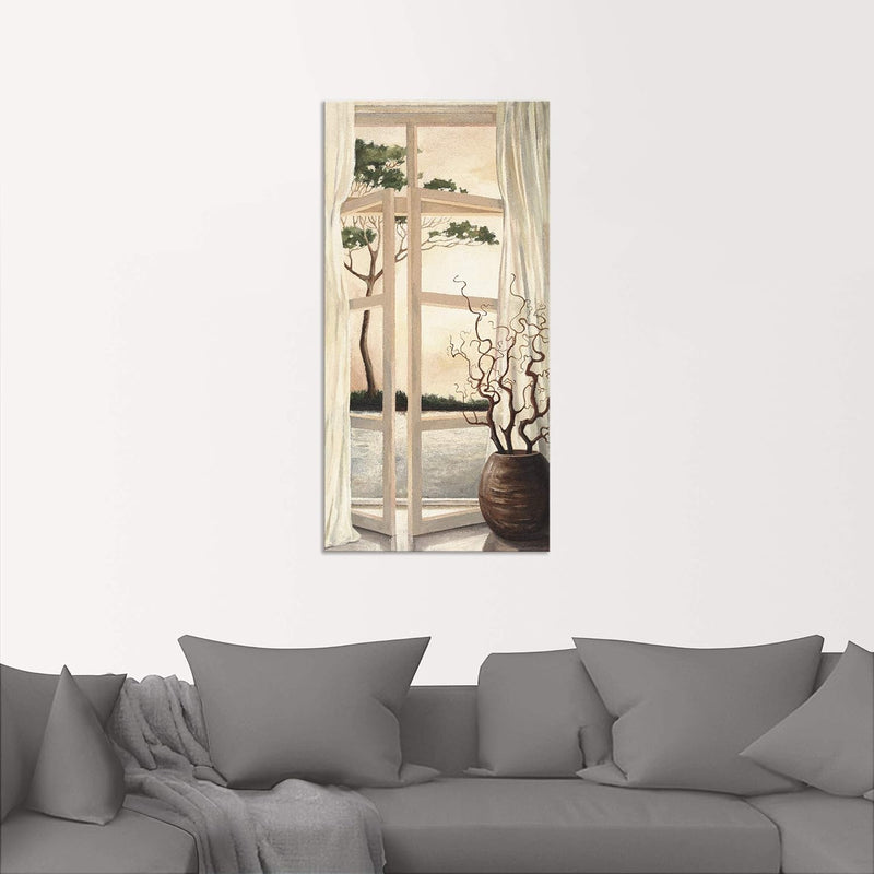 ARTland Wandbild Alu Verbundplatte für Innen & Outdoor Bild 30x60 cm Fensterblick Fenster Toskana La