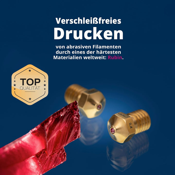 3D Drucker Düse (Oscar3D) Rubindüse für 3D-Drucker [ECO/ShortStroke] - Ruby Nozzle E3Dv6 Design FDM,
