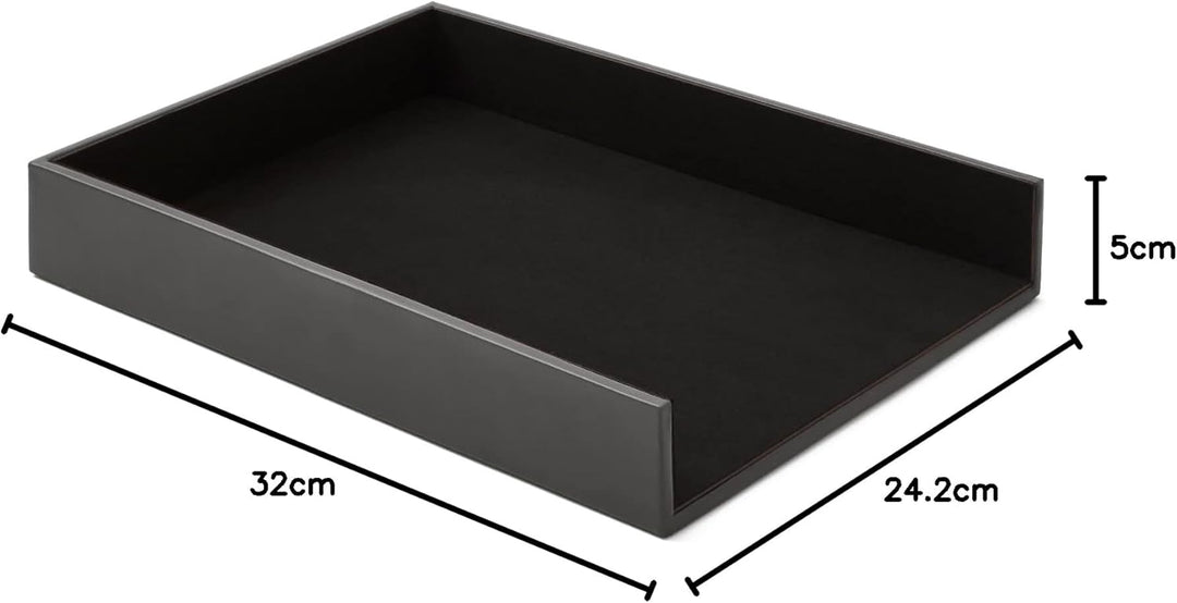 Eglooh - Minerva - Ablagefächer für Schreibtisch und Büro Leder Anthrazit Grau - Bürobedarf Briefabl