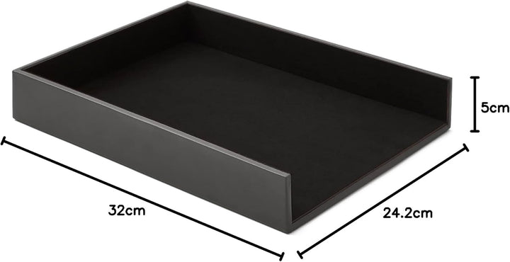 Eglooh - Minerva - Ablagefächer für Schreibtisch und Büro Leder Anthrazit Grau - Bürobedarf Briefabl