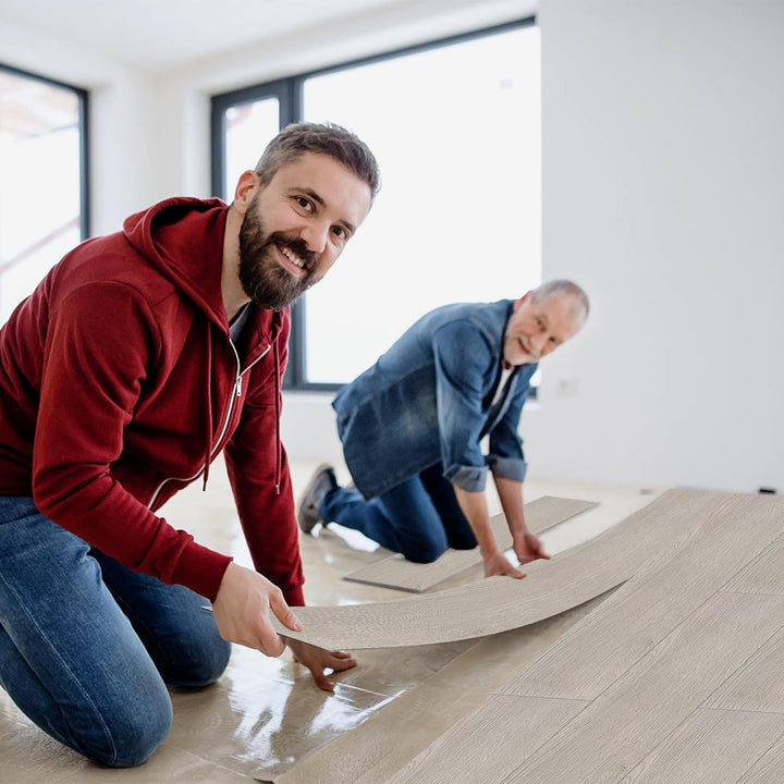 JOIEYOU PVC Bodenbelag, Vinylboden selbstklebend Fliesen Wasserdicht Rutschfeste, Laminat Klicksyste
