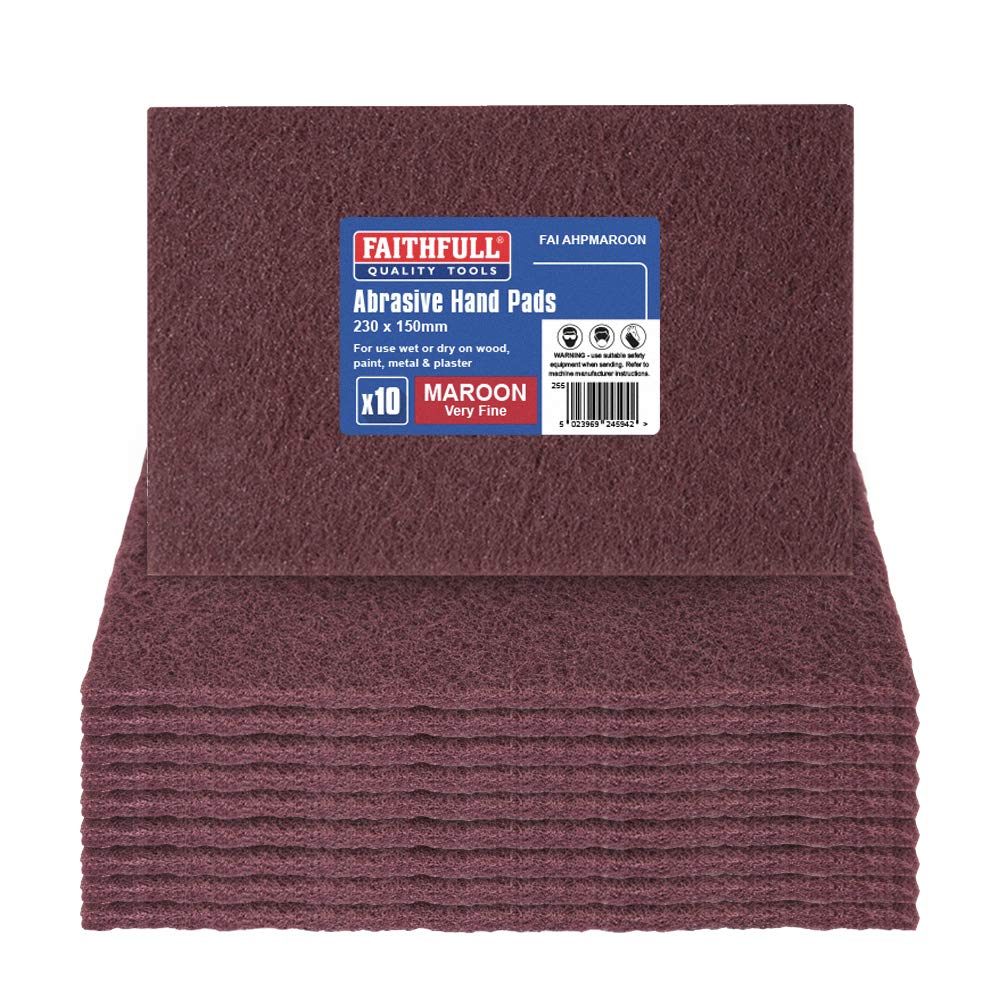 Faithfull Pad Maroon Very Fine 230 x 150mm (10), Maroon Very Fine
