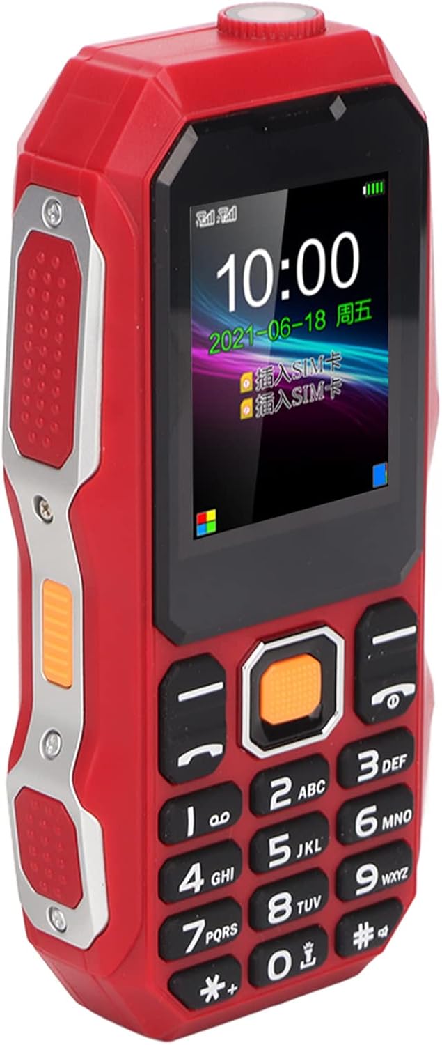 Robustes 2G-Handy, Entsperrtes Dual-SIM-Handy für Senioren, 1,8-Zoll-HD-Bildschirm, 5800-mAh-Akku, L