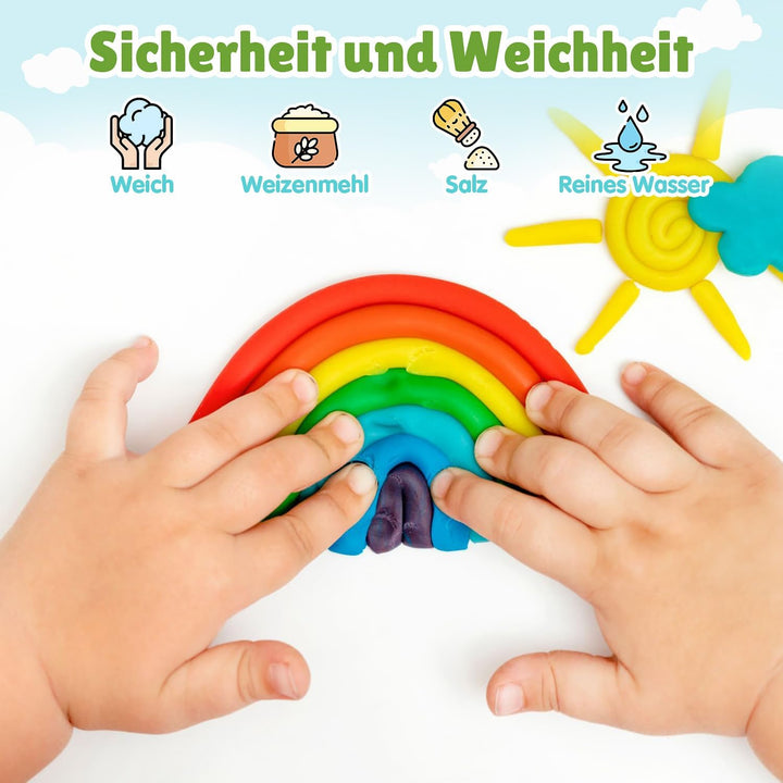 PLAY Nutztiere Knete Set für Kinder - Knete Zubehör Knete ab 3 jahre, Bauernhof Tiere Kinderknete mi