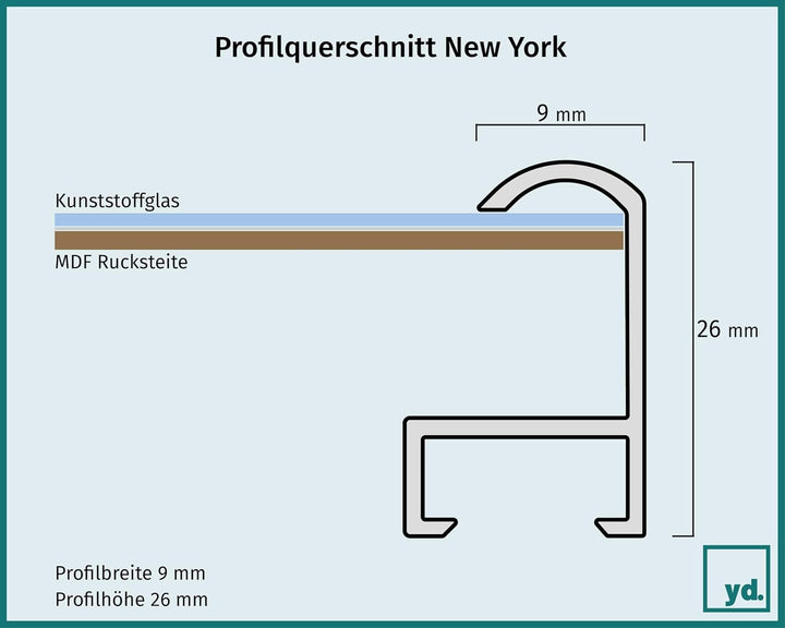 yd. Your Decoration - Bilderrahmen DIN A1 59.4x84 cm - Schwarz Matt - Bilderrahmen aus Aluminium mit