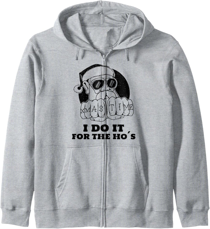 I Do It For The Hos Lustiges Weihnachten Weihnachtsmann Kapuzenjacke
