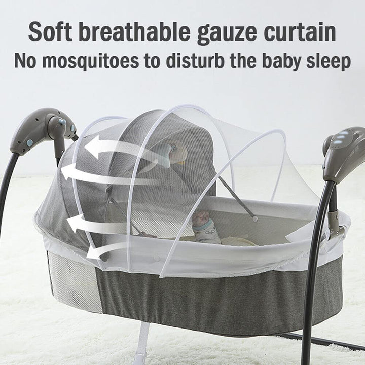 Babyschaukel, Tragbare Babywippe mit Fernbedienung Elektrisch Baby Wippe Schaukel 5 Schaukelgeschwin