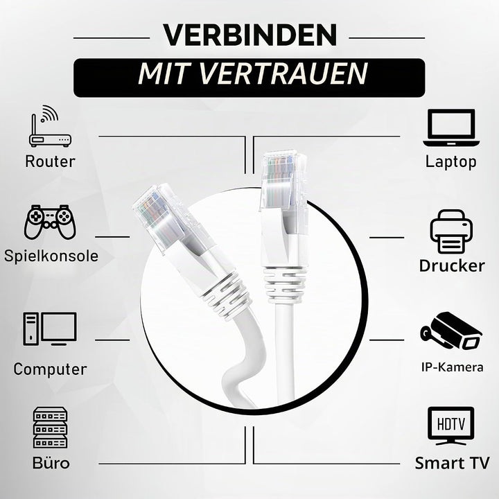 Mr. Tronic 100m Ethernet Netzwerk Netzwerkkabel | Patchkabel | CAT6, CCA, UTP | RJ45 Stecker | LAN K