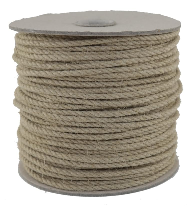 Hanfseil - Hanf-Seil Durchmesser 4 mm - 100 Meter auf Scheibenspule - 100% Naturhanf