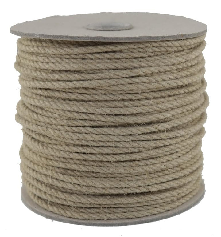 Hanfseil - Hanf-Seil Durchmesser 4 mm - 100 Meter auf Scheibenspule - 100% Naturhanf