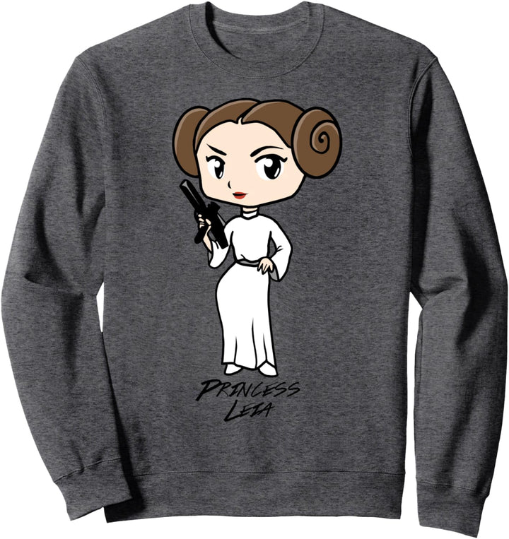 Star Wars Princess Leia Cartoon Blaster Up Sweatshirt