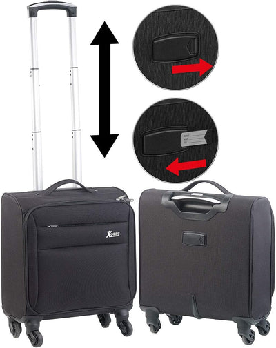 Xcase Pilotenkoffer: Business-Trolley, Notebook-Fach, 4 Leichtlauf-Rollen, 21 Liter, 2,3 kg (Aktenko