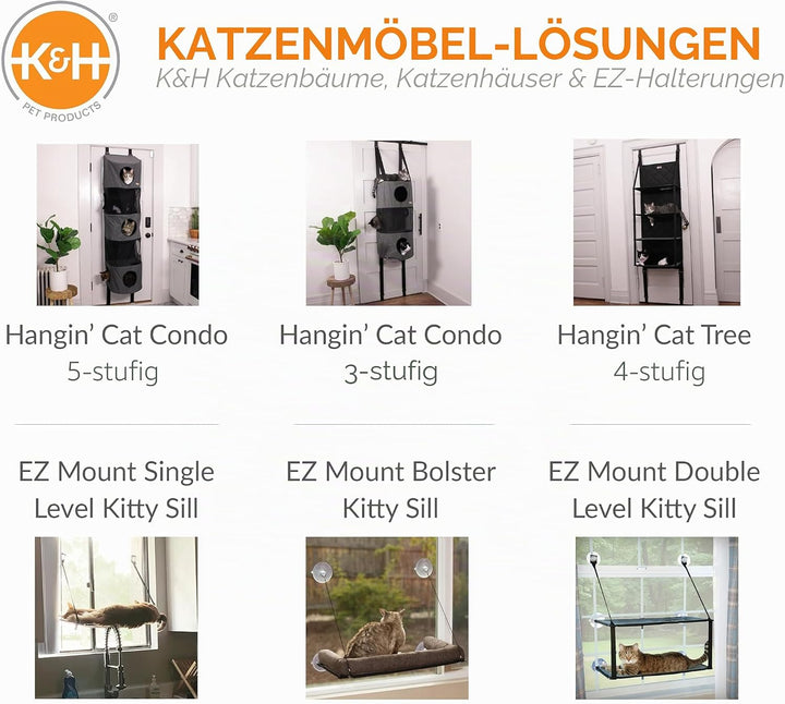 K&amp;H 779091 EZ Easy Window Mount Kitty Sill, am Fenster zu befestigendes Katzenbett mit Einer Ebene E