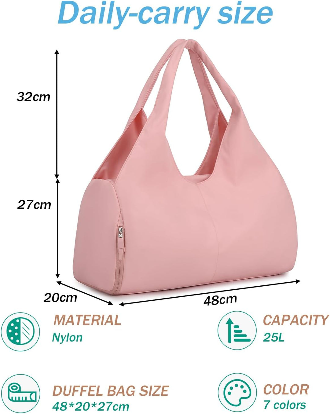 Sporttasche Damen Reisetasche Handgepäck mit Schuhfach & Nassfach Trainingstasche kleine Gym Tasche