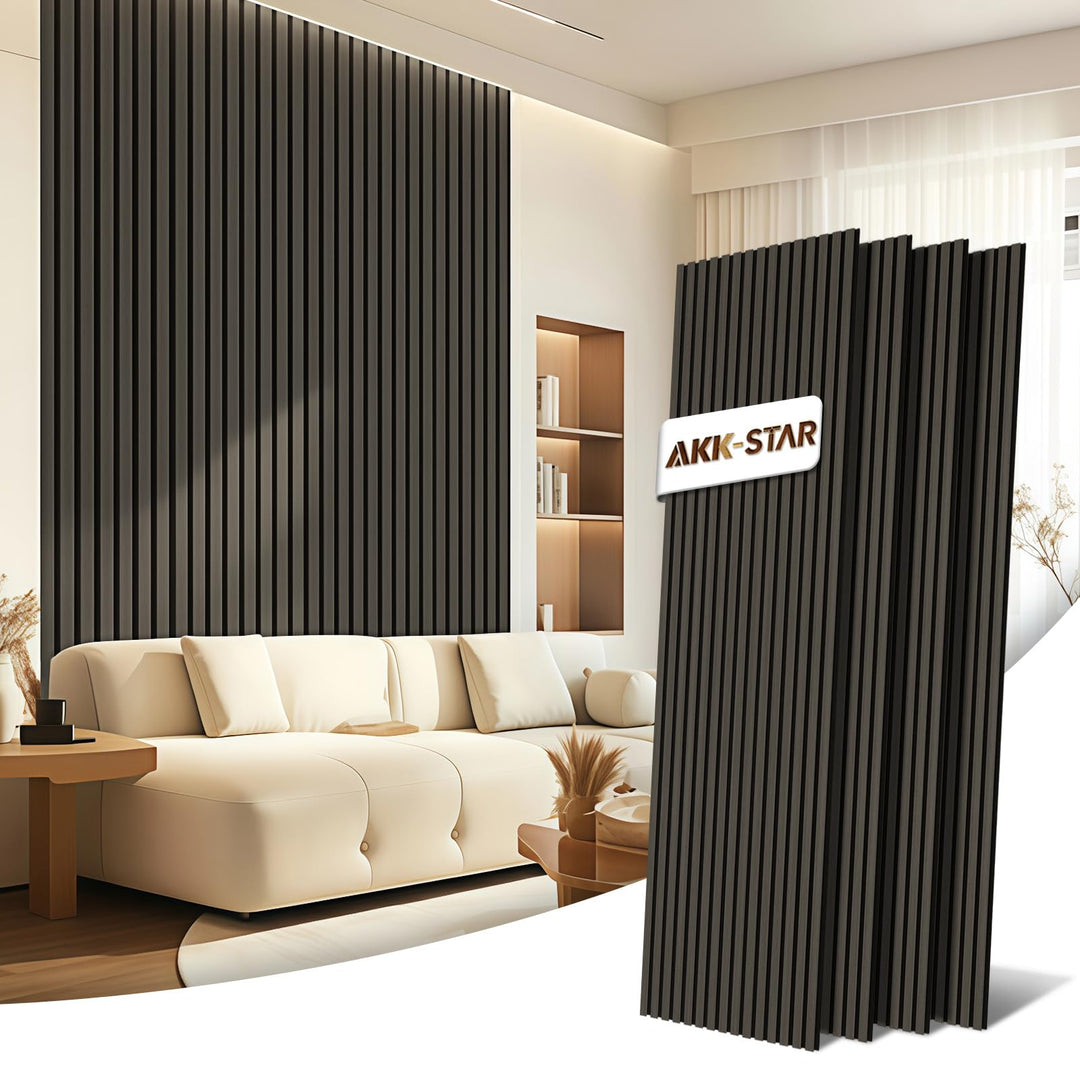 AKK-STAR Akustikpaneele Holz - 5,76 m² (4 Stück 240x60cm) | Schalldämmung, Akustikverbesserung für S