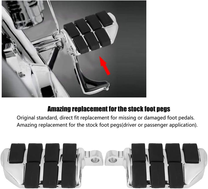 Highway Pegs Aluminium Chrom Fussrasten Fussrasten Trittbretter Refit Fusspedale Gummi Lion Paw Fuss