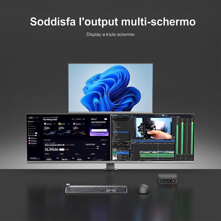 BOSGAME P4 Ultra Windows 11 Pro Business Mini-PC AMD Ryzen 7 7730U, 8 Kerne, 16 Threads, bis zu 4,5