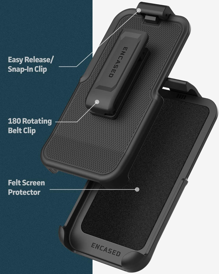 Encased Magnetische Schutzhülle für iPhone 14 Pro Max Hülle mit Gürtelclip Holster, kompatibel mit M