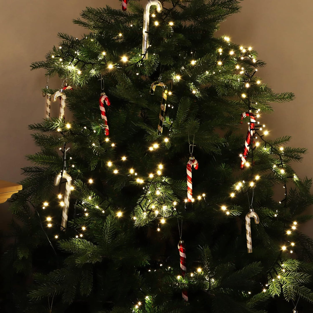 com-four® 6X Christbaumanhänger Zuckerstange - Christbaumschmuck zum Anhängen - Weihnachtskugel in Z