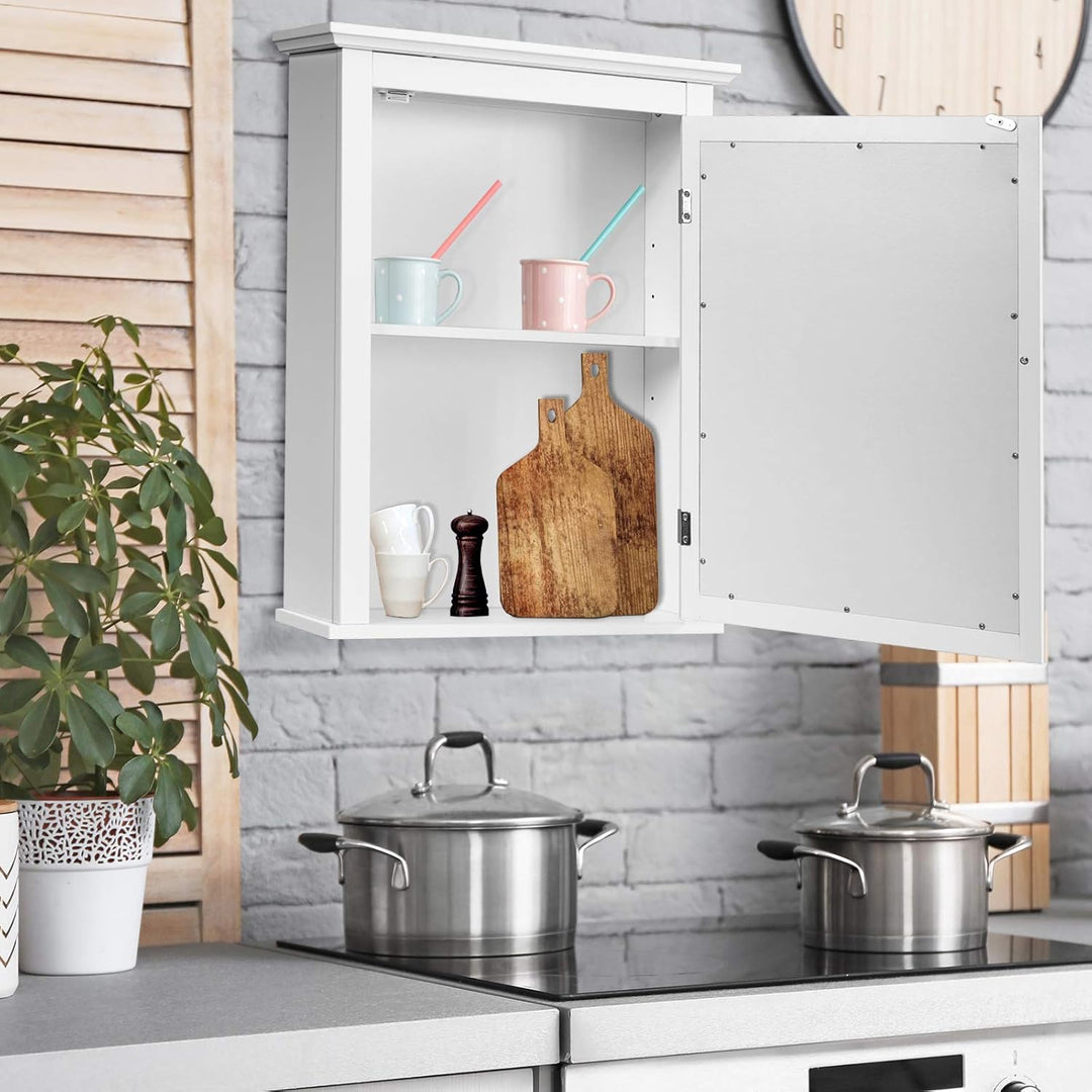 GOPLUS Spiegelschrank Badezimmer, Badezimmerspiegel Badspiegel mit Tür, Wandschrank Hängeschrank mit