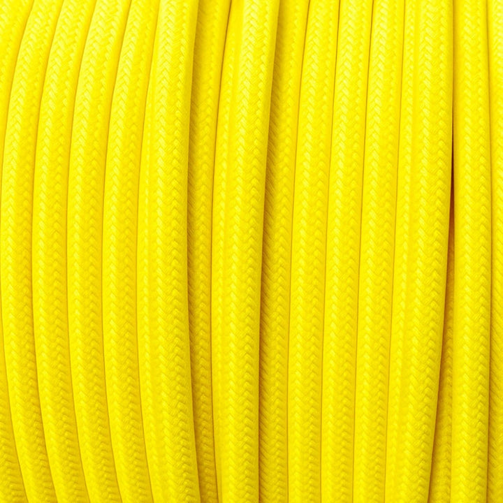 smartect Textilkabel 3-Adrig (3 x 0.75 mm²) Gelb, 50 Meter | Vintage Lampenkabel Stoff, Stromkabel t