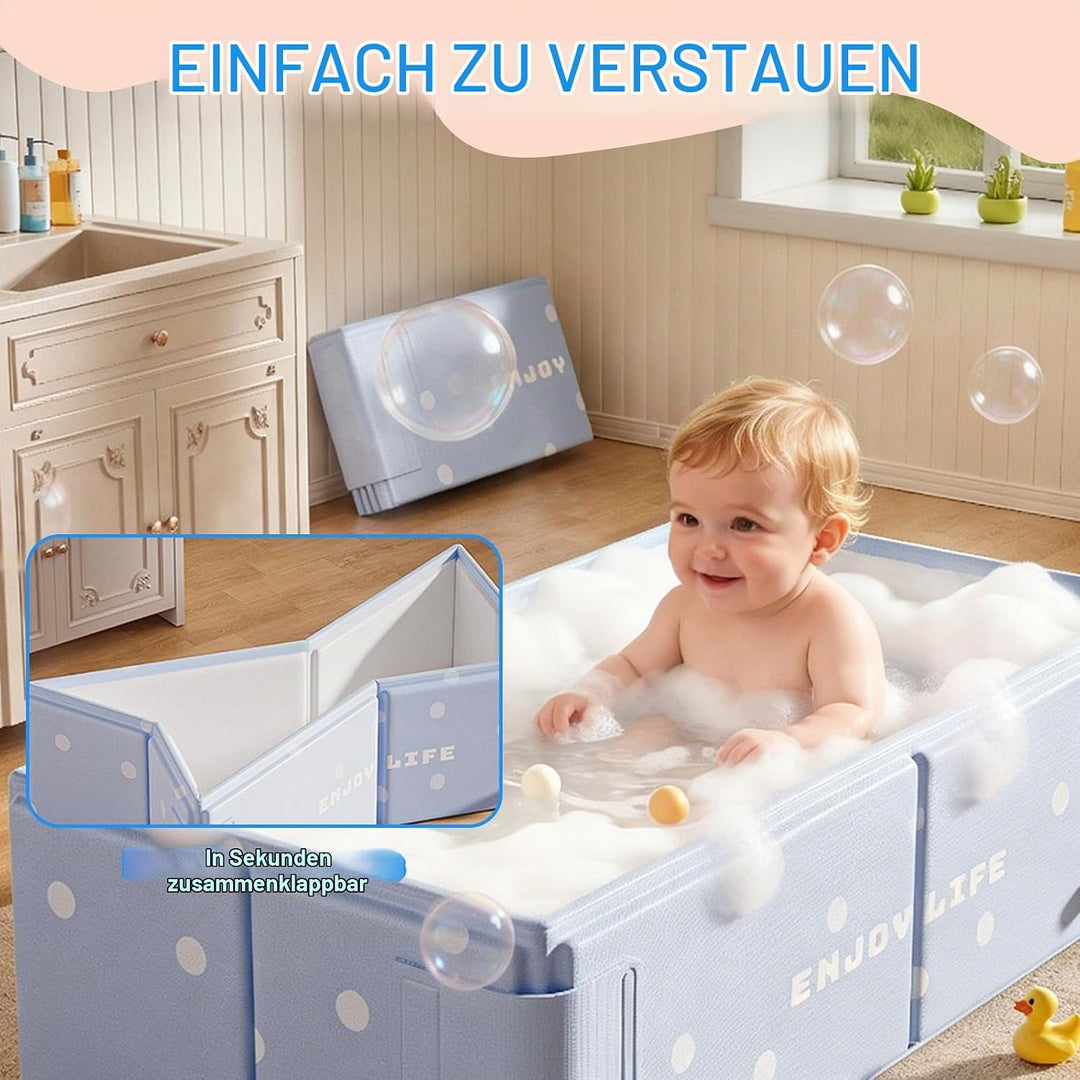 Baby badewanne Faltbare, Tragbare badewanne Baby, Grosse Babywanne für 0-8 Jahre, Integrierte Badewa