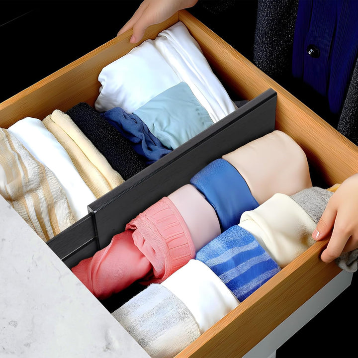Utoplike Bamboo Dresser Drawer Dividers, 10,1 CM hoch einstellbare Schublade Veranstalter für Kleidu