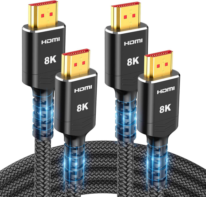 Highwings 8K 4K HDMI Kabel 3meter Zertifiziertes 2Pack,HDMI 2.1 Kabel 48Gbps Highspeed 8K 60Hz 4K 12