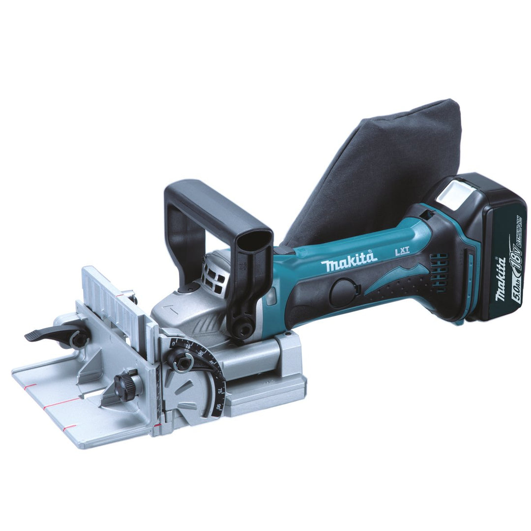 Makita Akku-Nutfräse 18 V, 2 Akkus plus Ladegerät im MAKPAC, Türkis, Schwarz, mit 2x Akku 5,0 Ah mit