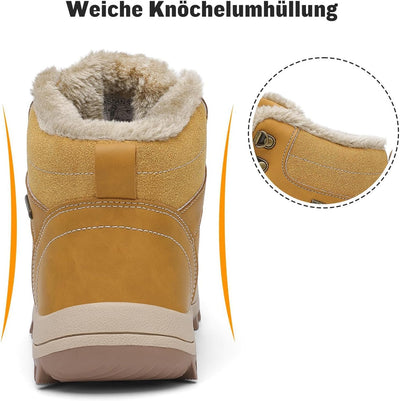 Mishansha Warme Gefüttert Winterschuhe Herren Damen Wasserabweisend Winterstiefel Wanderschuhe Gr.36