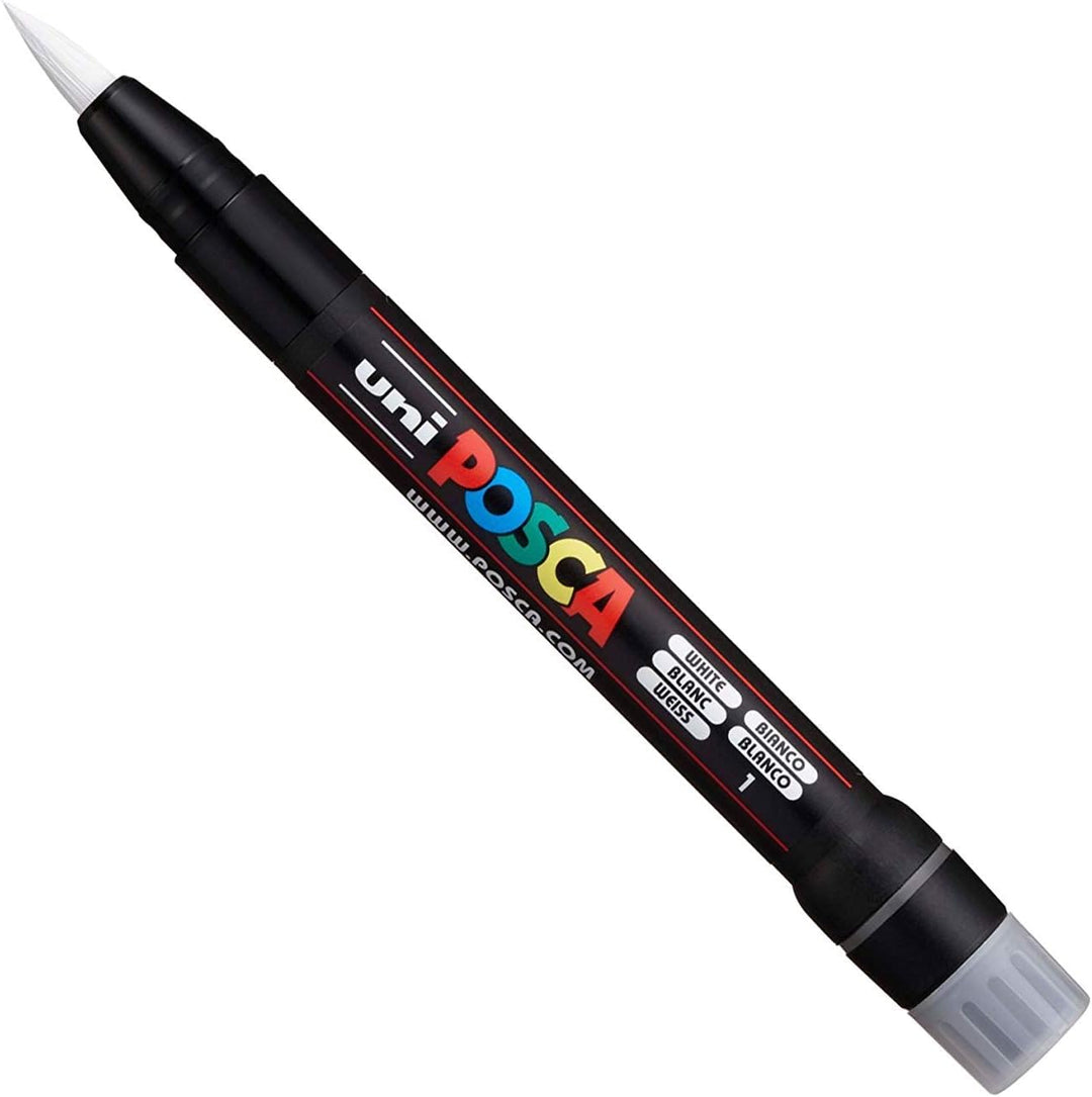 Posca Uni PCF-350 Lackstift mit Pinselspitze – Stoffglas-Metallstift – die 6 beliebtesten Farben