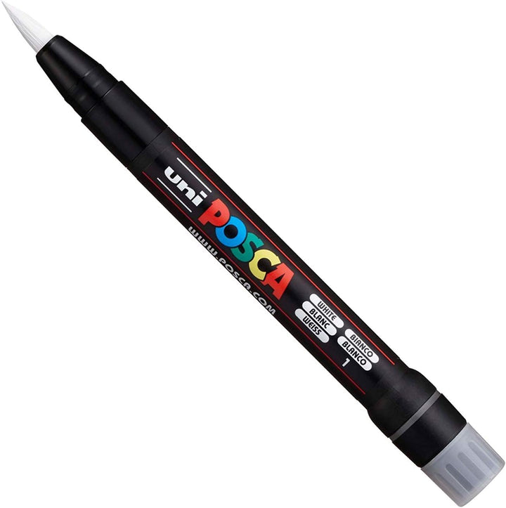 Posca Uni PCF-350 Lackstift mit Pinselspitze – Stoffglas-Metallstift – die 6 beliebtesten Farben