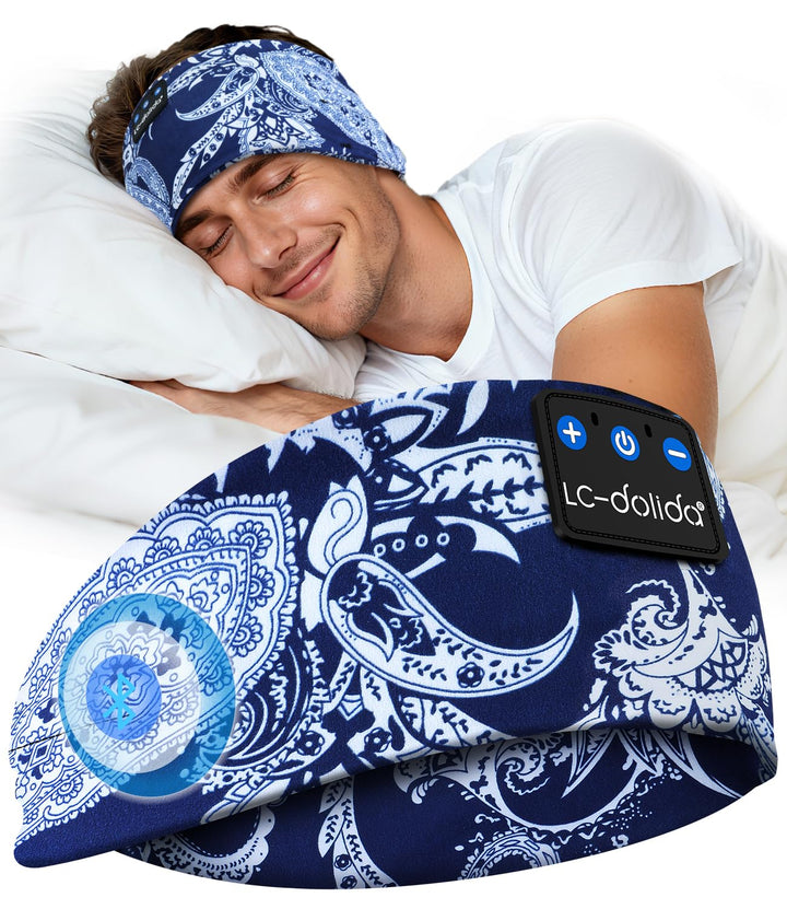 LC-dolida Schlafkopfhörer Bluetooth Schlafen Kopfhörer, Kabellos Sport-Kopfhörer Stirnband 15+ Stund