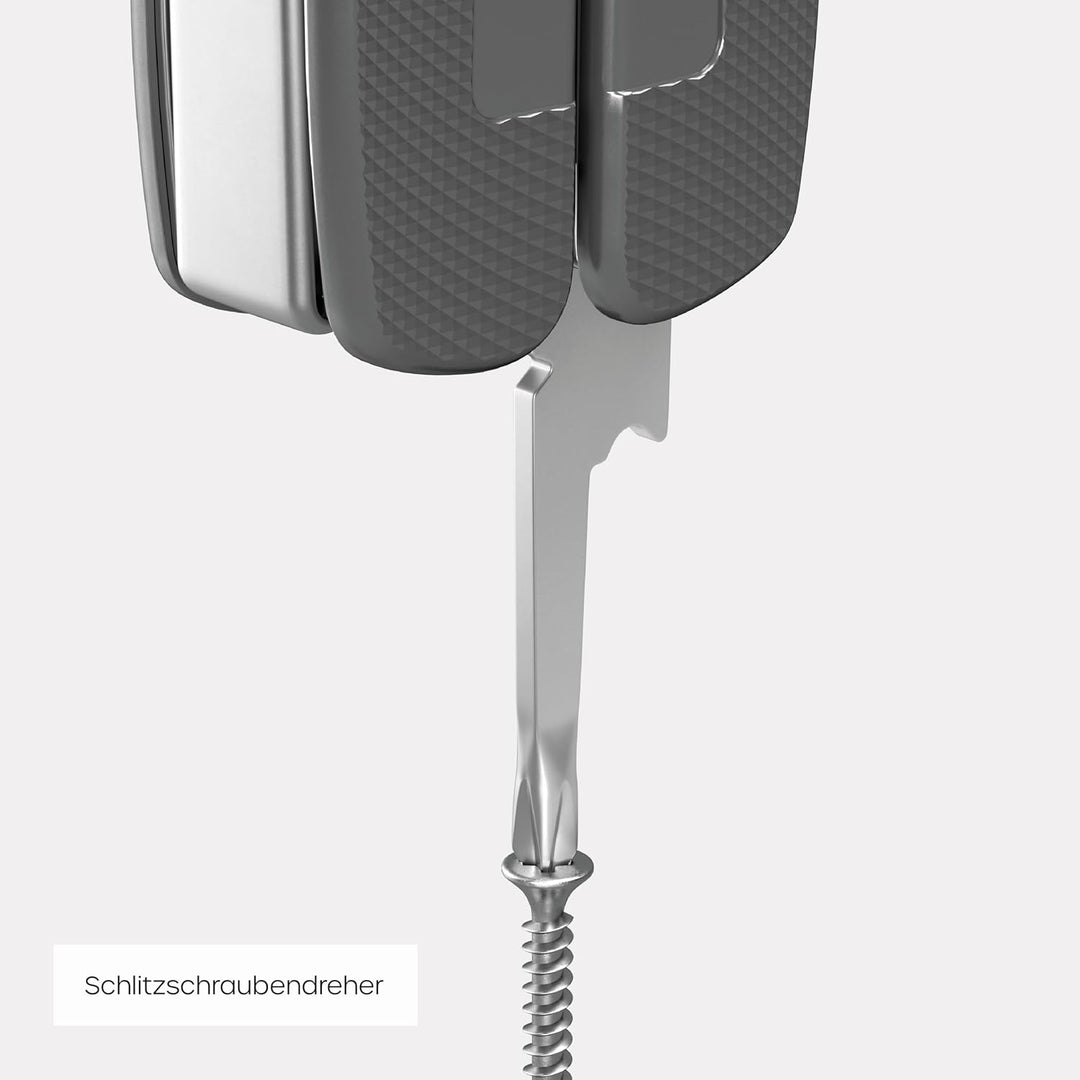 WORKER tool | Multitool mit Safety-Lock Verriegelung | 12 Funktionen | Edelstahlgriffe mit fein stru