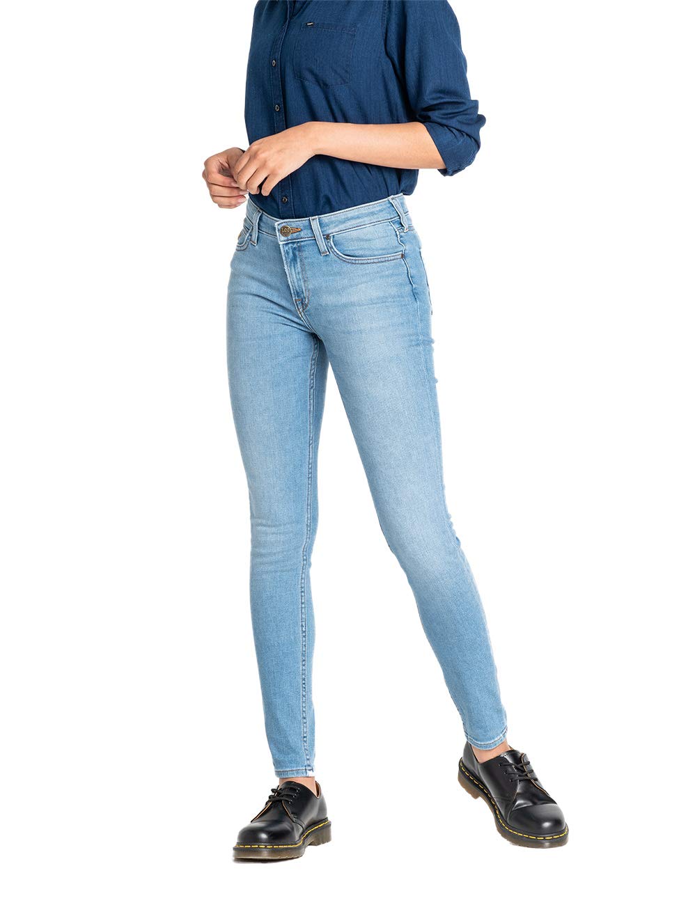 Lee Damen Pants Scarlett 27W / 33L Blau (Flight Wj), 27W / 33L Blau (Flight Wj)