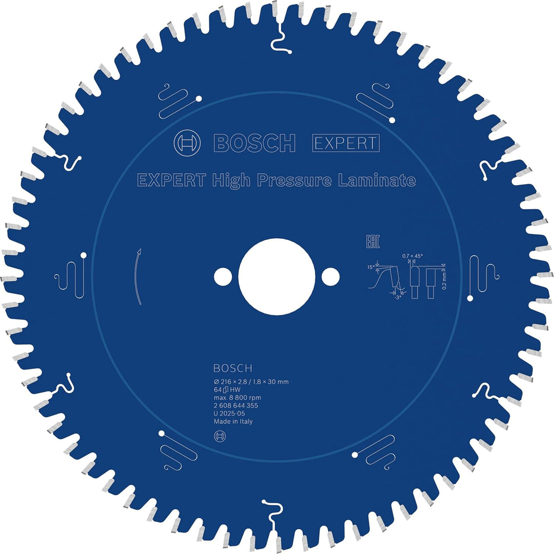 Bosch Professional 1x Kreissägeblatt Expert for High-Pressure Laminate (für Hochdrucklaminat, Sägebl