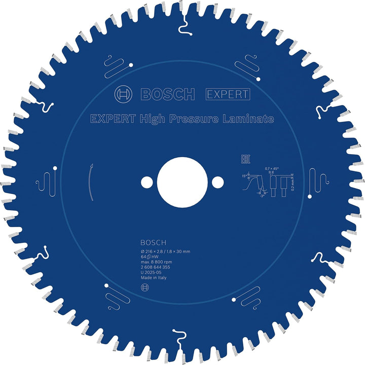 Bosch Professional 1x Kreissägeblatt Expert for High-Pressure Laminate (für Hochdrucklaminat, Sägebl