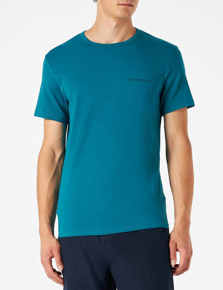 Emporio Armani Herren Shirt (2er Pack) S Marine/Topaz, S Marine/Topaz