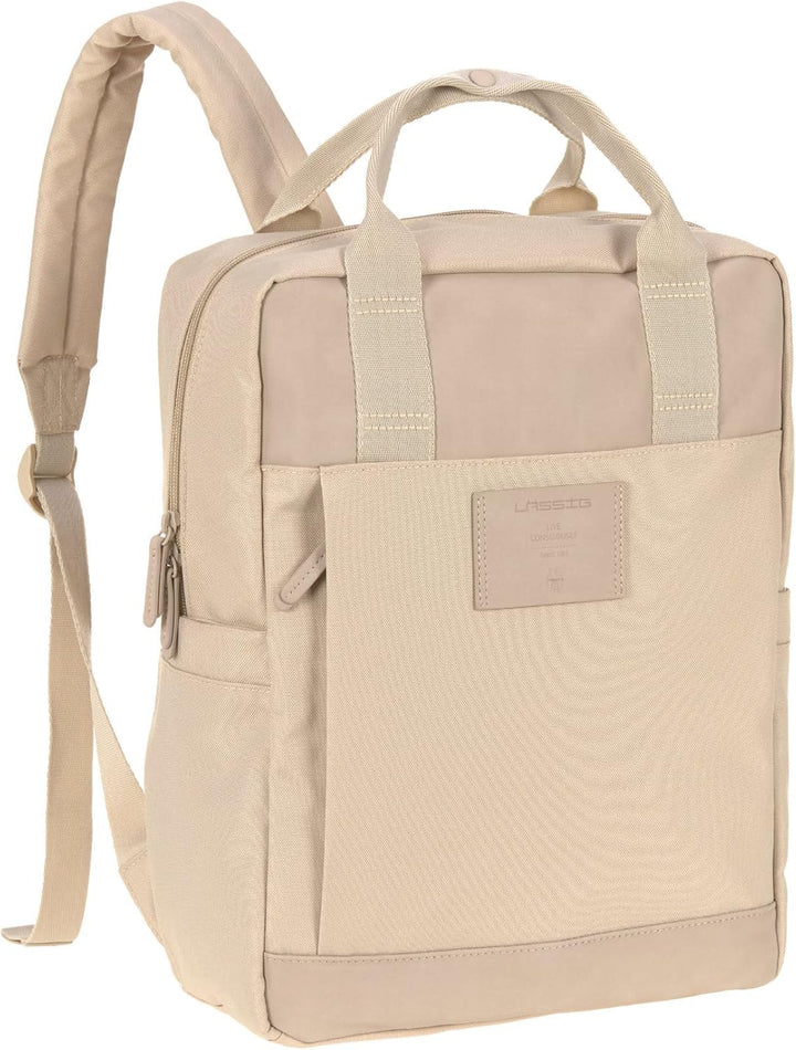 LÄSSIG Baby Wickelrucksack Wickeltasche Rucksack mit Wickelunterlage, Kinderwagenbefestigung, Flasch