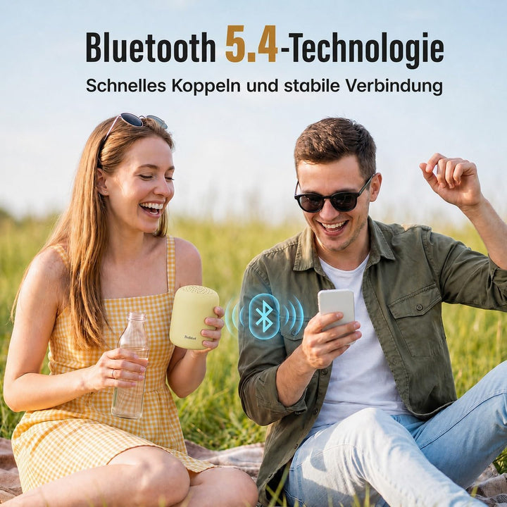 Bobtot Tragbarer Bluetooth Lautsprecher Klein, Kabellos wasserdicht, mit 24 Stunden Akkulaufzeit, kr