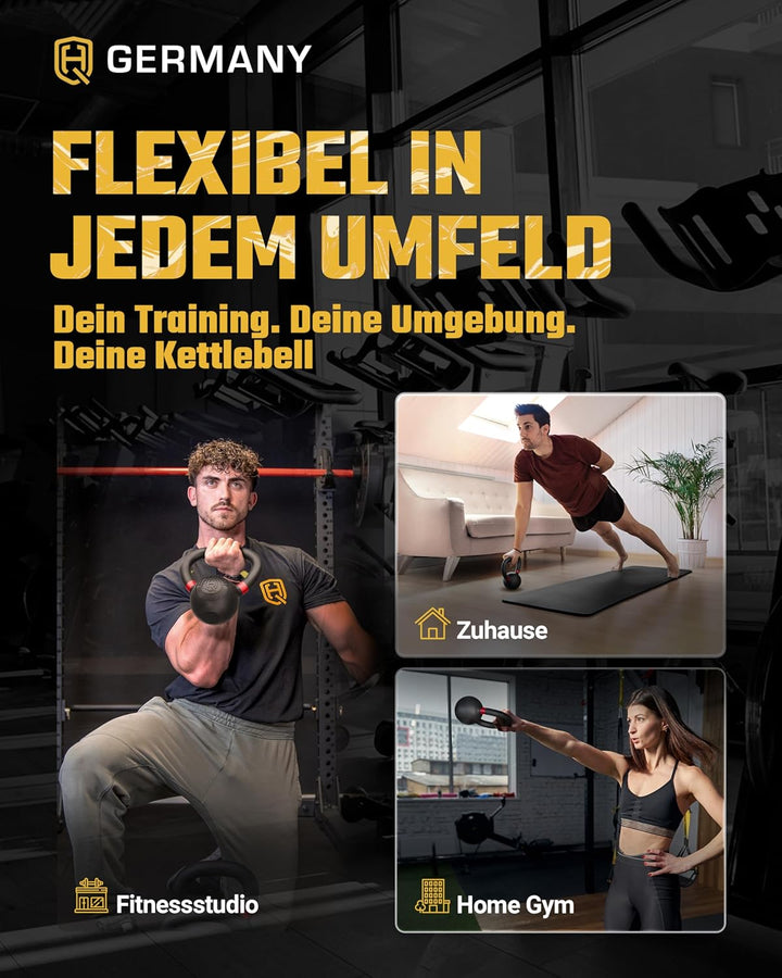 HQ Germany® Powdercoat Kettlebell | Vollguss | 2-32kg | Starter-Sets | ±2,0% Gewichtstoleranz 02KG,