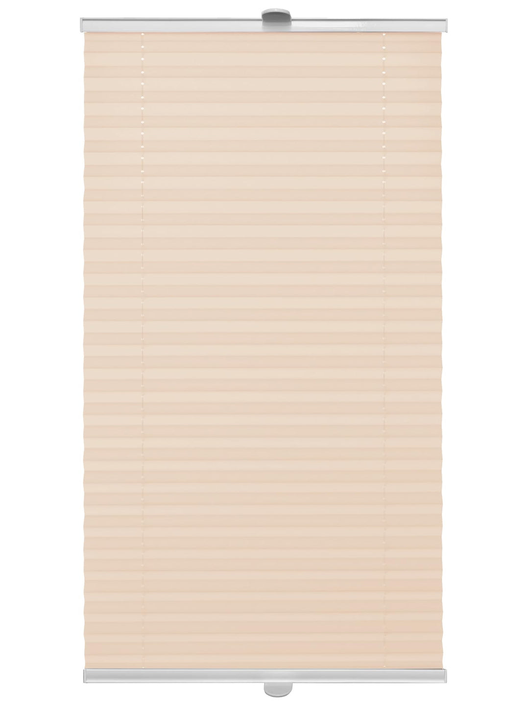 DomDeco Plissee 55x120cm Vanille mit weiss lackierten Alu-Profilen, KlemmFix-Halterung zur Montage o