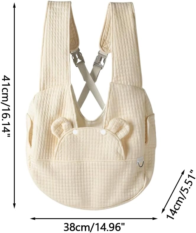 Hundetragetasche, Atmungsaktive Hund Reisen Tasche aus Gestepptem Stoff für Hunde und Katzen Beige,