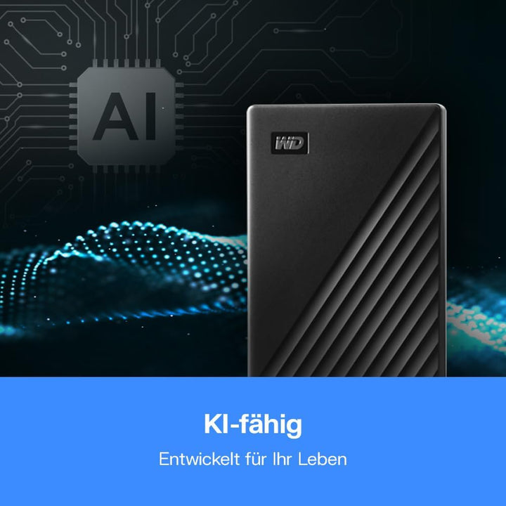 WD My Passport externe Festplatte 1 TB (mobiler Speicher, schlankes Design, herunterladbare Software
