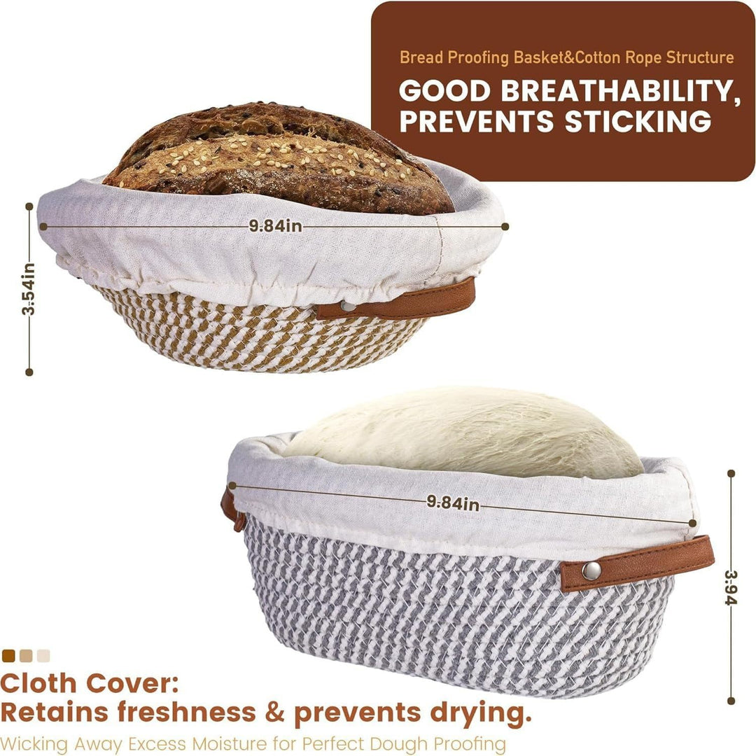 Sauerteig Starter Set, 13PCS Brotbackset Ausrüstung mit 2 Handgeflochtenen Gärkörben, 1000 ml Glas,